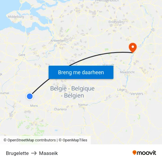 Brugelette to Maaseik map
