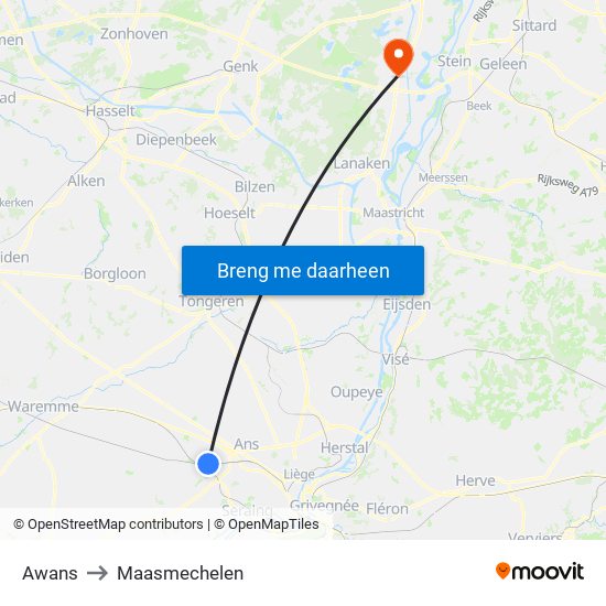 Awans to Maasmechelen map