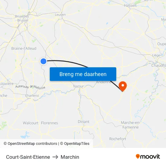 Court-Saint-Etienne to Marchin map