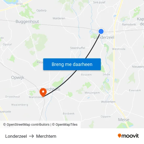 Londerzeel to Merchtem map