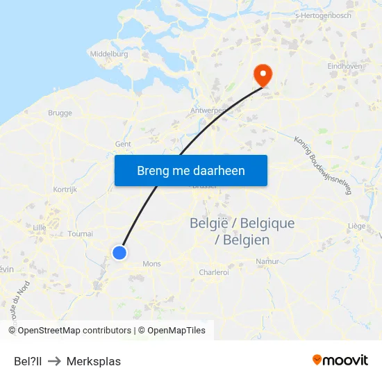 Bel?Il to Merksplas map