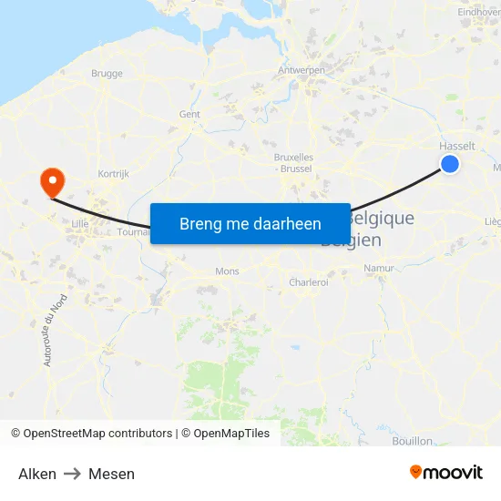 Alken to Mesen map