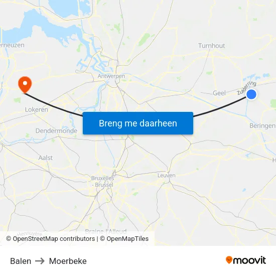 Balen to Moerbeke map