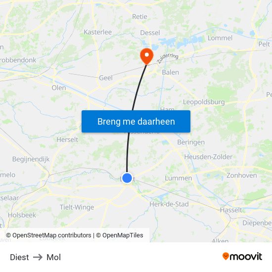 Diest to Mol map