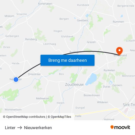 Linter to Nieuwerkerken map