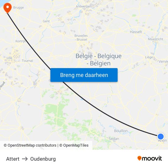 Attert to Oudenburg map