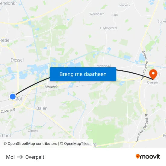 Mol to Overpelt map