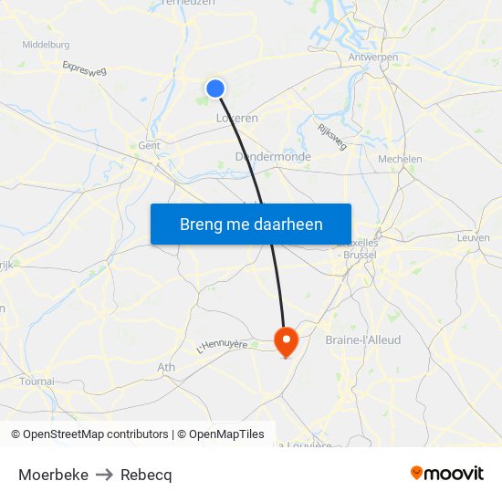 Moerbeke to Rebecq map