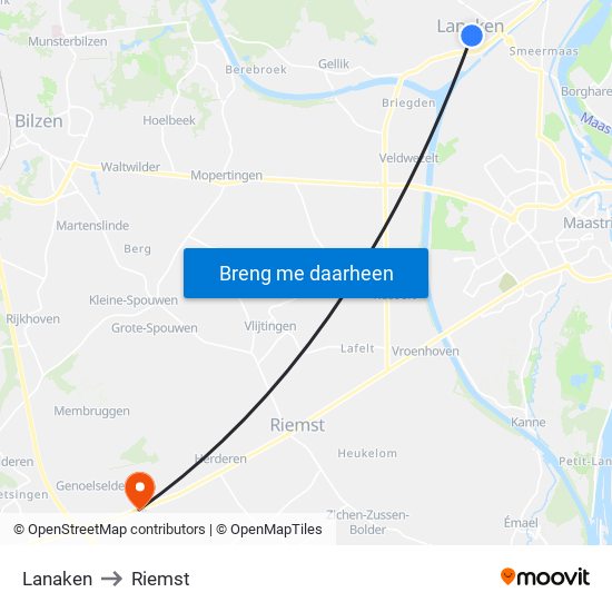 Lanaken to Riemst map