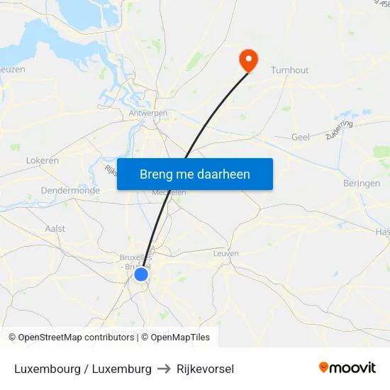 Luxembourg / Luxemburg to Rijkevorsel map