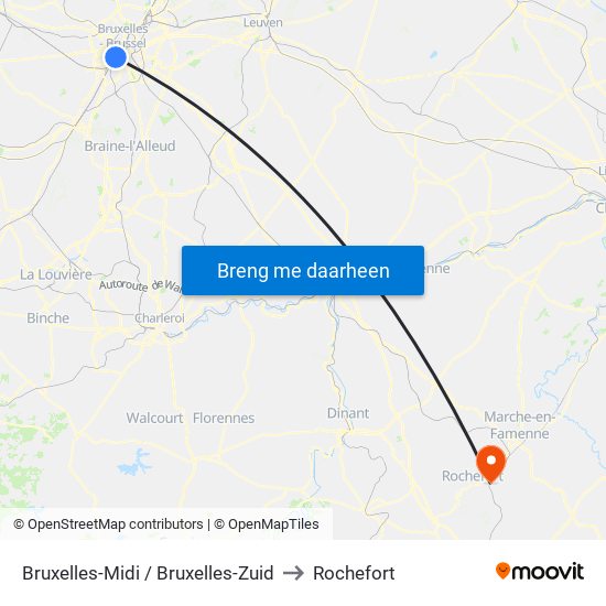 Bruxelles-Midi / Bruxelles-Zuid to Rochefort map