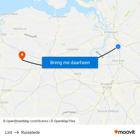 Lint to Ruiselede map