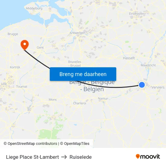 Liege Place St-Lambert to Ruiselede map