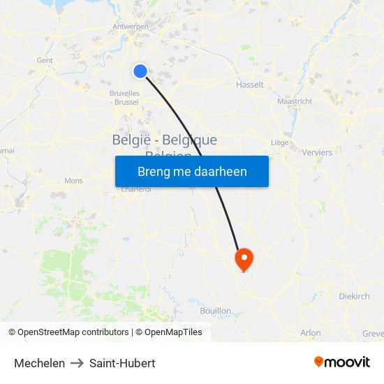 Mechelen to Saint-Hubert map