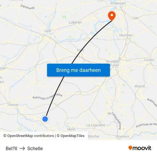 Bel?Il to Schelle map