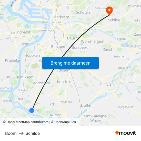Boom to Schilde map