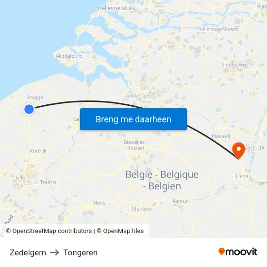 Zedelgem to Tongeren map