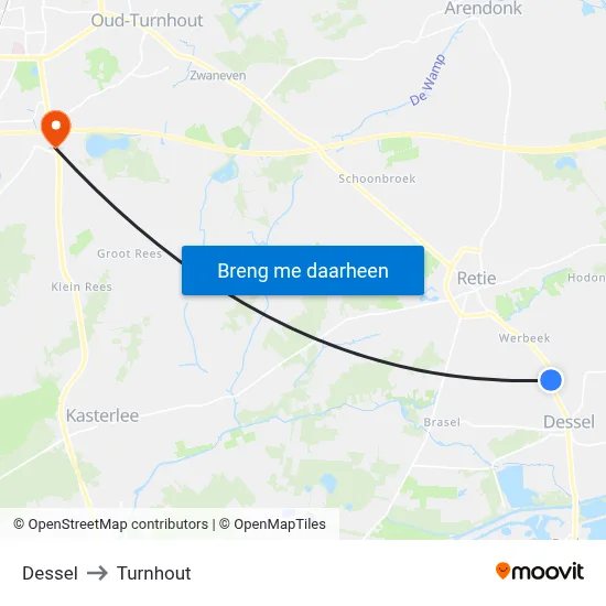 Dessel to Turnhout map