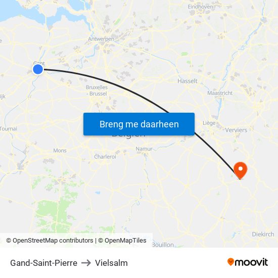 Gand-Saint-Pierre to Vielsalm map