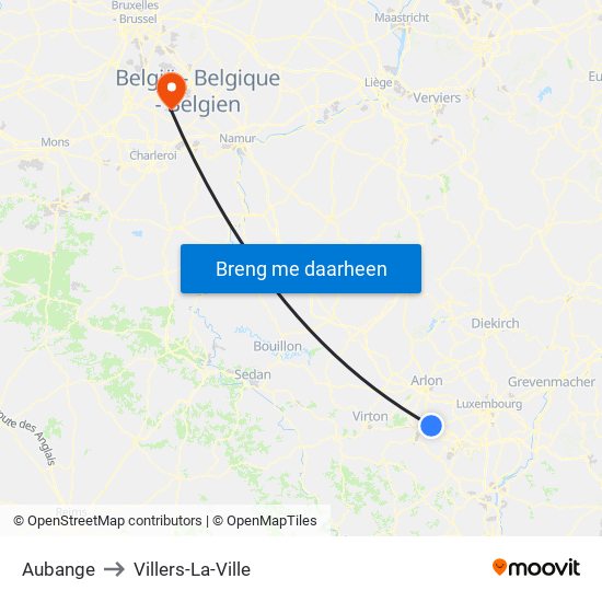 Aubange to Villers-La-Ville map