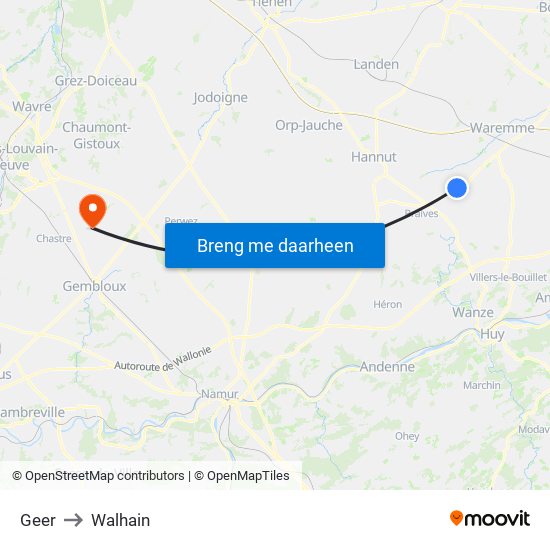 Geer to Walhain map