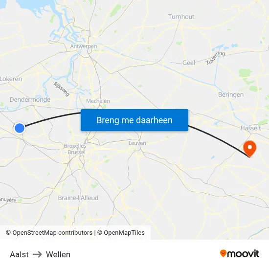 Aalst to Wellen map