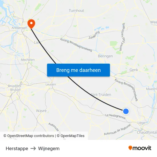 Herstappe to Wijnegem map