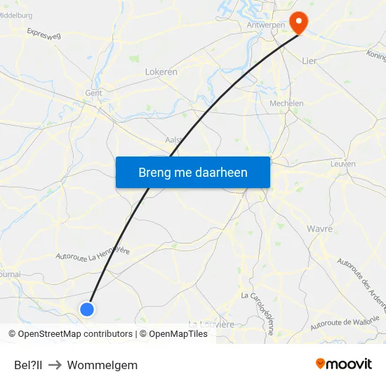 Bel?Il to Wommelgem map
