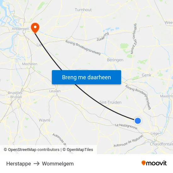 Herstappe to Wommelgem map