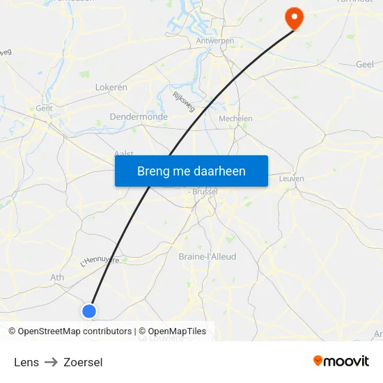 Lens to Zoersel map
