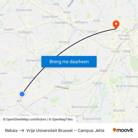 Rebaix to Vrije Universiteit Brussel — Campus Jette map