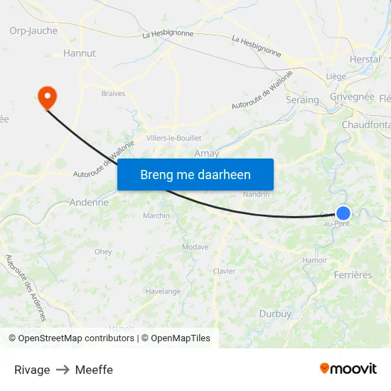 Rivage to Meeffe map