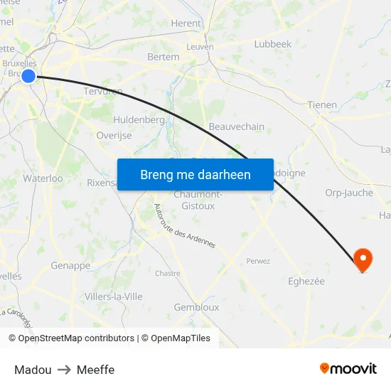 Madou to Meeffe map