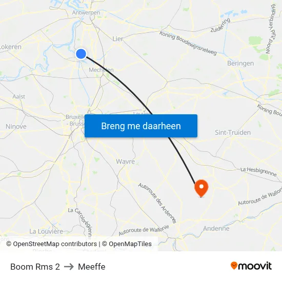 Boom Rms 2 to Meeffe map