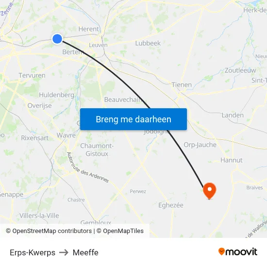 Erps-Kwerps to Meeffe map