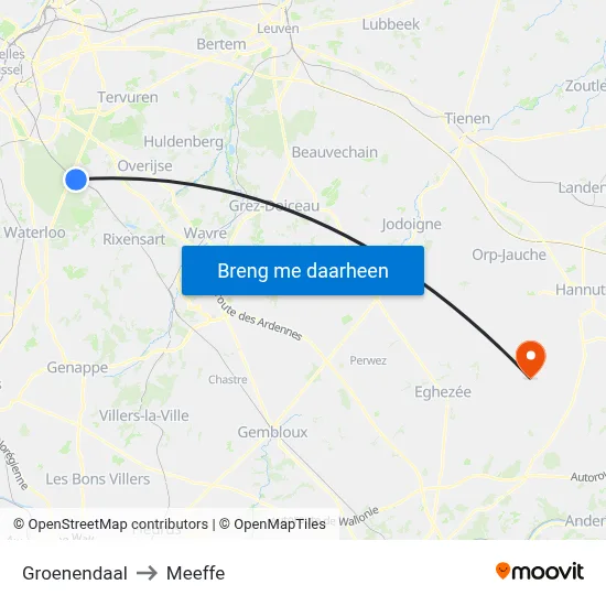 Groenendaal to Meeffe map