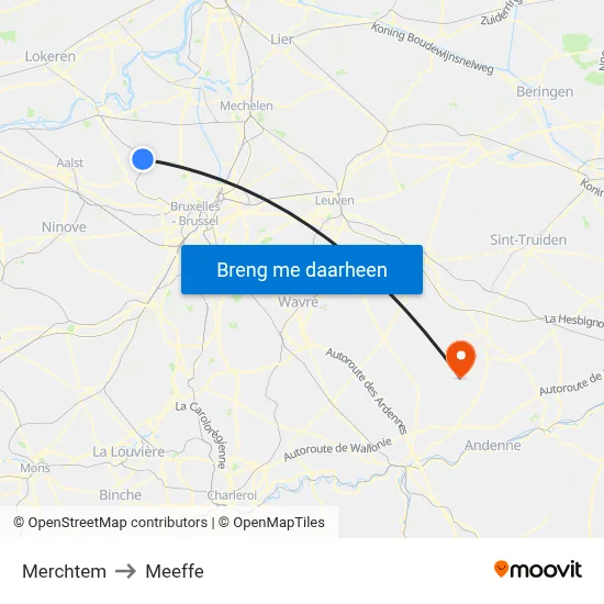 Merchtem to Meeffe map