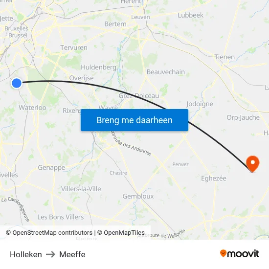 Holleken to Meeffe map