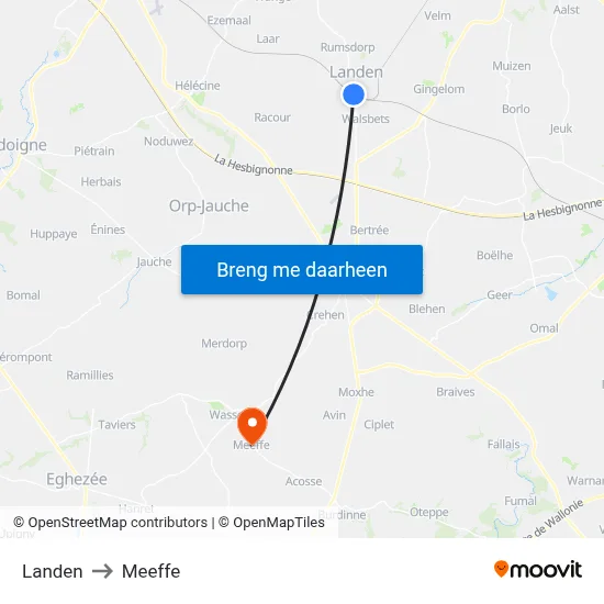 Landen to Meeffe map