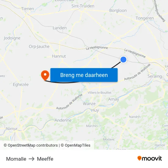 Momalle to Meeffe map