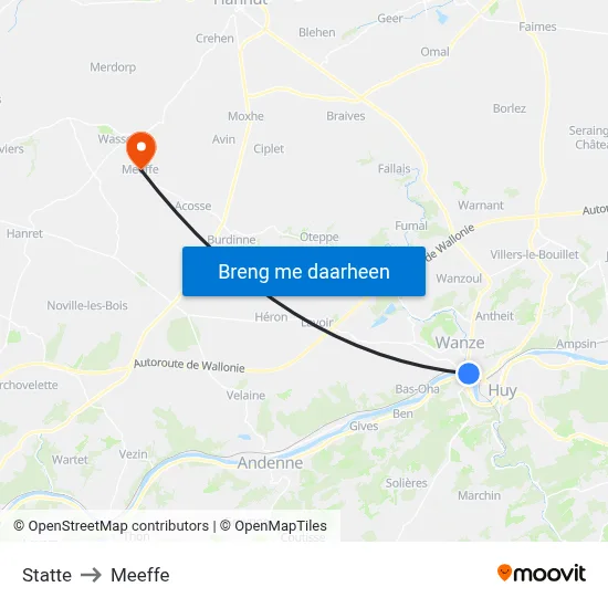 Statte to Meeffe map
