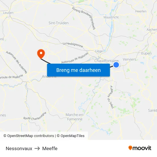 Nessonvaux to Meeffe map
