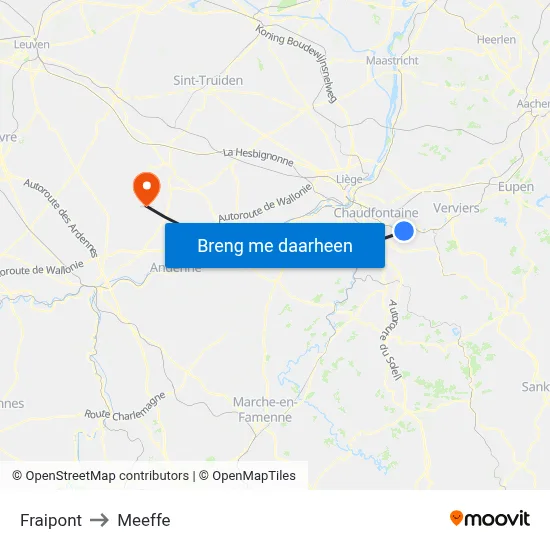 Fraipont to Meeffe map