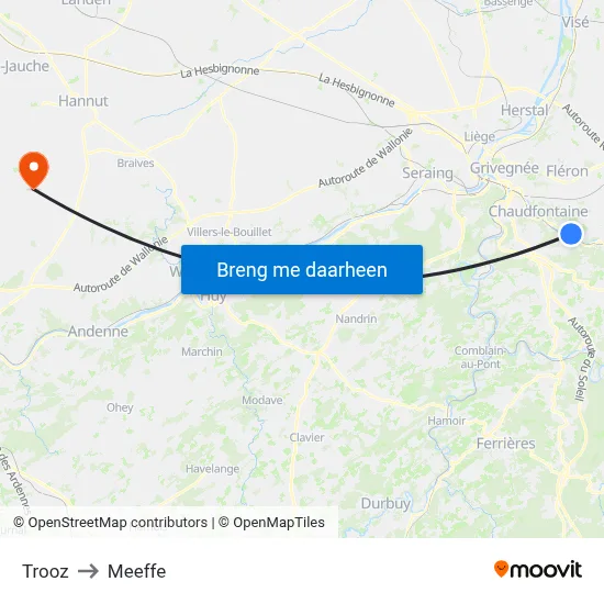 Trooz to Meeffe map