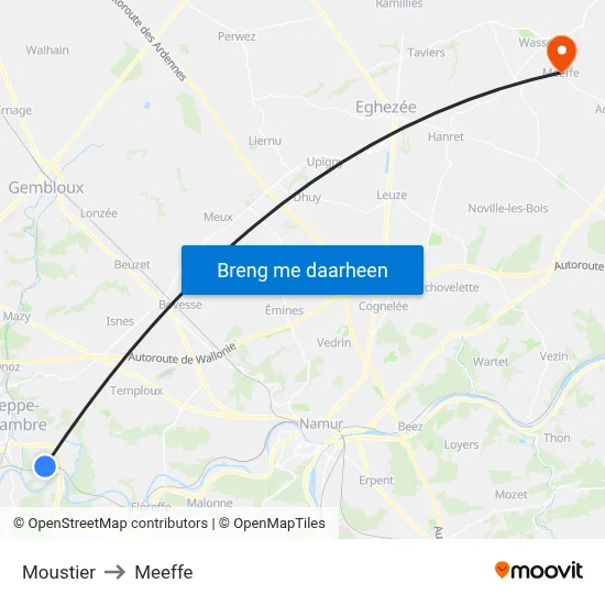 Moustier to Meeffe map