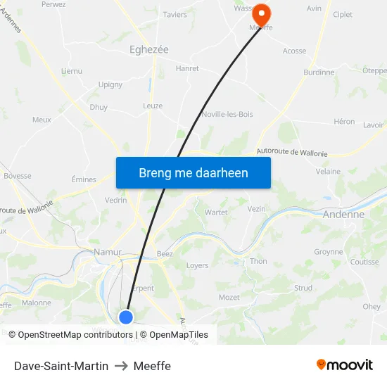 Dave-Saint-Martin to Meeffe map