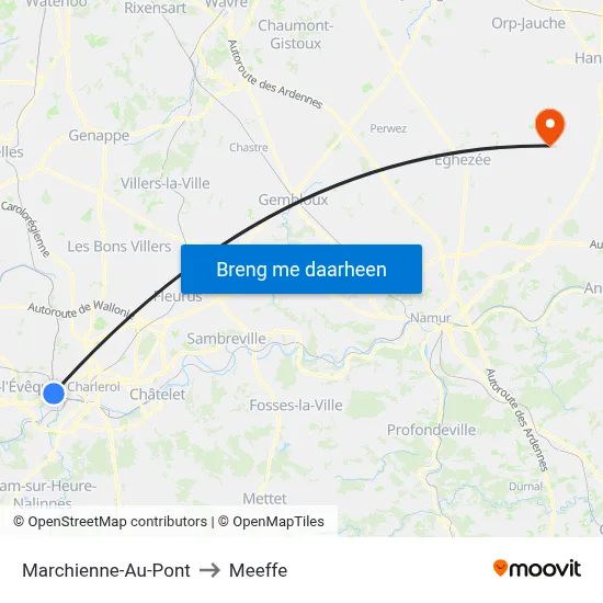 Marchienne-Au-Pont to Meeffe map