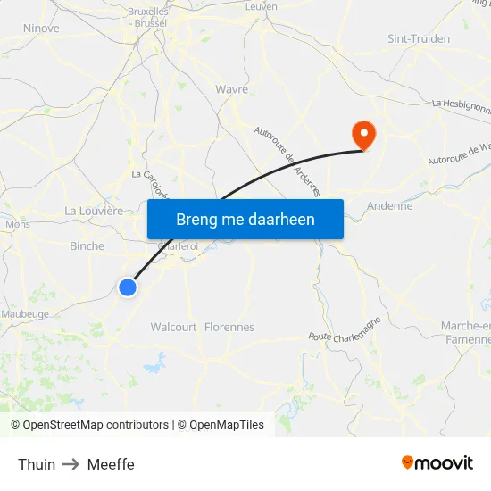 Thuin to Meeffe map