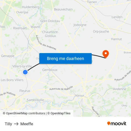 Tilly to Meeffe map