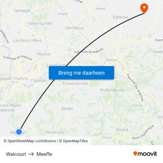 Walcourt to Meeffe map